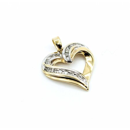 Pendant Heart .20ctw Round Diamonds 10ky 25x20mm 2.03g 225040035
