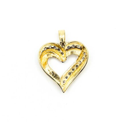 Pendant Heart .20ctw Round Diamonds 10ky 25x20mm 2.03g 225040035