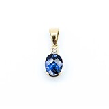  Pendant .08ct Round Diamond 4.5ct Syn Sapphire 14ky 4.29g 225040016