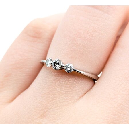 Ring Three Stone .10ctw Round Diamonds 14kw 3.14mm sz6 1.6g 125040018
