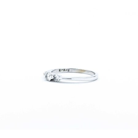Ring Three Stone .10ctw Round Diamonds 14kw 3.14mm sz6 1.6g 125040018