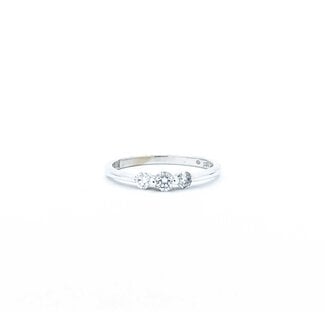 Ring Three Stone .10ctw Round Diamonds 14kw 3.14mm sz6 1.6g 125040018