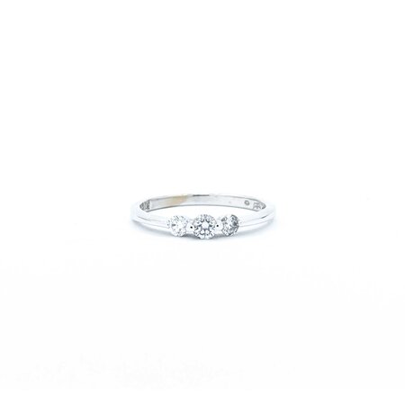 Ring Three Stone .10ctw Round Diamonds 14kw 3.14mm sz6 1.6g 125040018