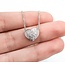 Necklace Pave Heart 0.36ctw Round Diamonds 18kw 11.5x10mm 14-16" 5.12g 125030104