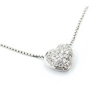  Necklace Pave Heart 0.36ctw Round Diamonds 18kw 11.5x10mm 14-16" 5.12g 125030104