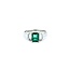 Ring 3-Stone 0.36ctw Baguette Diamonds .83ct Emerald 900pt 6.8mm sz6 4.47g 125030082
