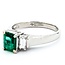 Ring 3-Stone 0.36ctw Baguette Diamonds .83ct Emerald 900pt 6.8mm sz6 4.47g 125030082
