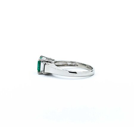 Ring 3-Stone 0.36ctw Baguette Diamonds .83ct Emerald 900pt 6.8mm sz6 4.47g 125030082