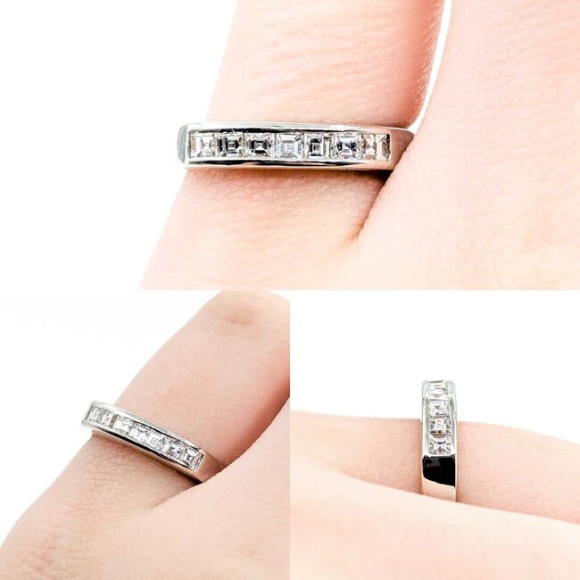 Ring Channel Set 0.37ctw Ascher Diamonds 800pt 3.5mm sz4 3.82g 125030079