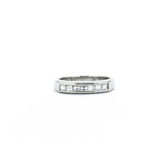 Ring Channel Set 0.37ctw Ascher Diamonds 800pt 3.5mm sz4 3.82g 125030079