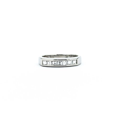 Ring Channel Set 0.37ctw Ascher Diamonds 800pt 3.5mm sz4 3.82g 125030079