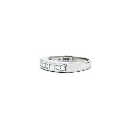 Ring Channel Set 0.37ctw Ascher Diamonds 800pt 3.5mm sz4 3.82g 125030079