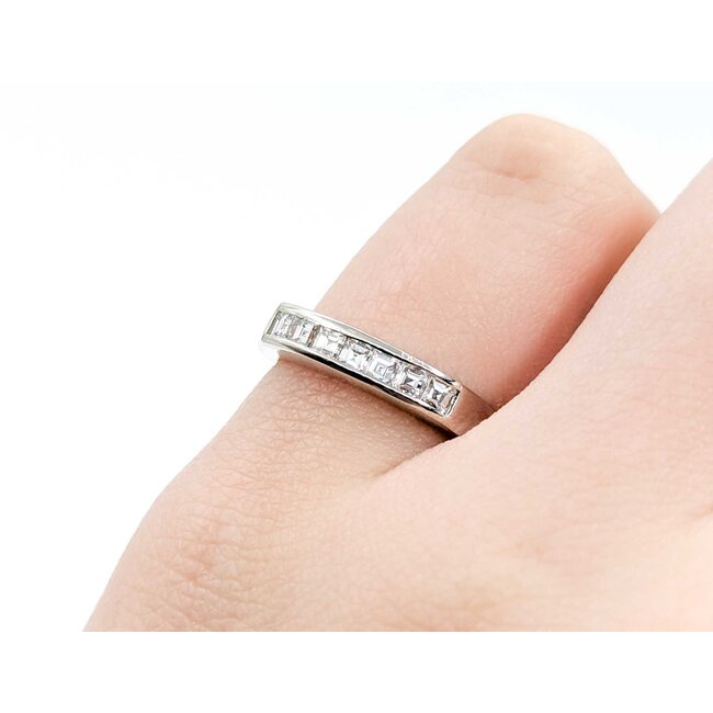 Ring Channel Set 0.37ctw Ascher Diamonds 800pt 3.5mm sz4 3.82g 125030079