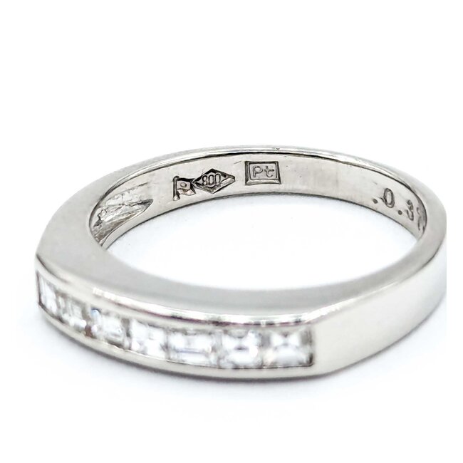 Ring Channel Set 0.37ctw Ascher Diamonds 800pt 3.5mm sz4 3.82g 125030079