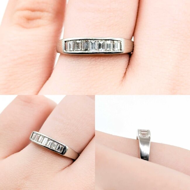 Ring Channel Set .50ctw Baguette Diamonds 900pt 4mm sz6.5 3.22g 125030054