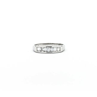 Ring Channel Set .50ctw Baguette Diamonds 900pt 4mm sz6.5 3.22g 125030054