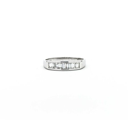 Ring Channel Set .50ctw Baguette Diamonds 900pt 4mm sz6.5 3.22g 125030054