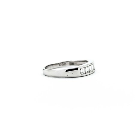 Ring Channel Set .50ctw Baguette Diamonds 900pt 4mm sz6.5 3.22g 125030054