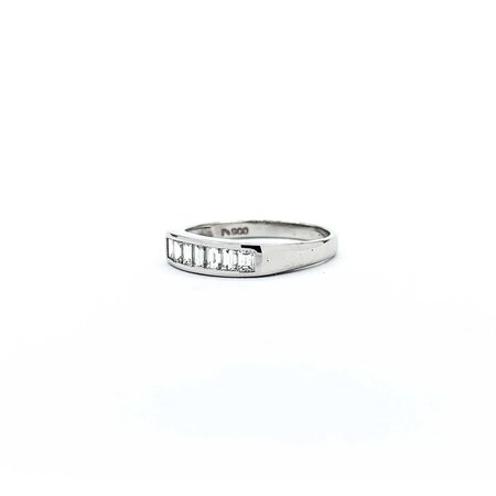 Ring Channel Set .50ctw Baguette Diamonds 900pt 4mm sz6.5 3.22g 125030054
