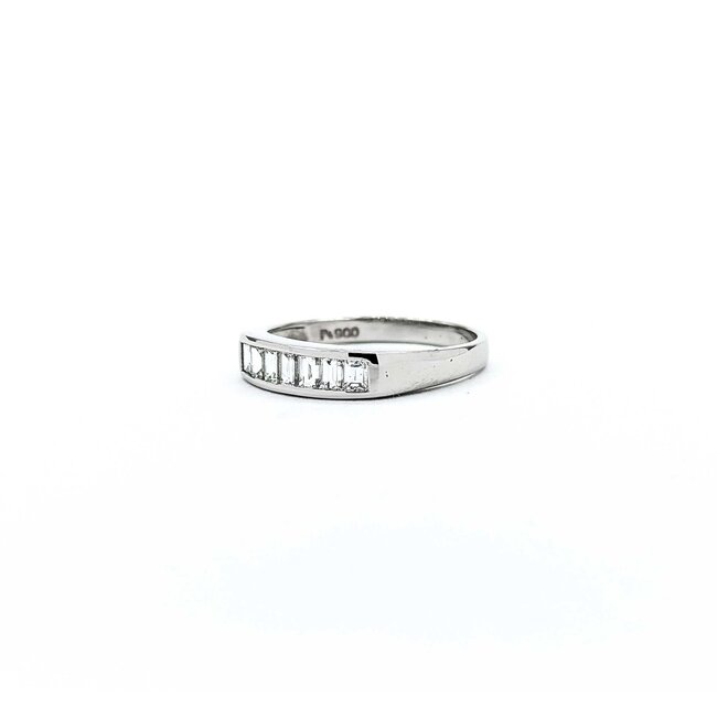 Ring Channel Set .50ctw Baguette Diamonds 900pt 4mm sz6.5 3.22g 125030054