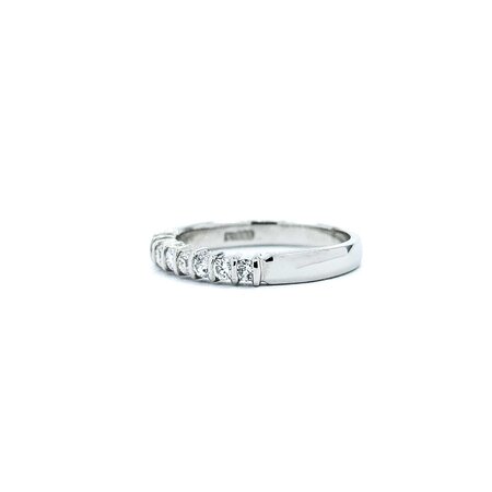 Ring Half Bezel 0.33ctw Round Diamonds 900pt 3mm sz5.75 3.96g 125030055