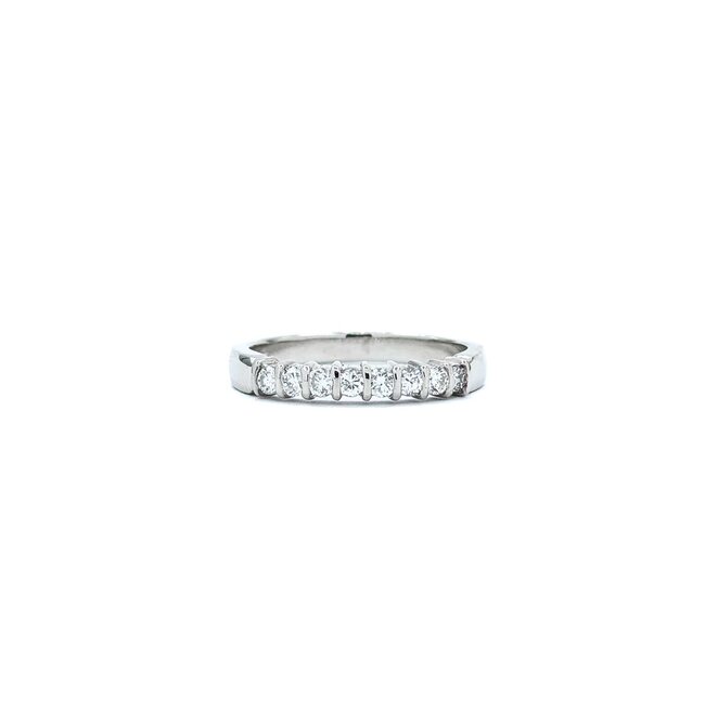 Ring Half Bezel 0.33ctw Round Diamonds 900pt 3mm sz5.75 3.96g 125030055