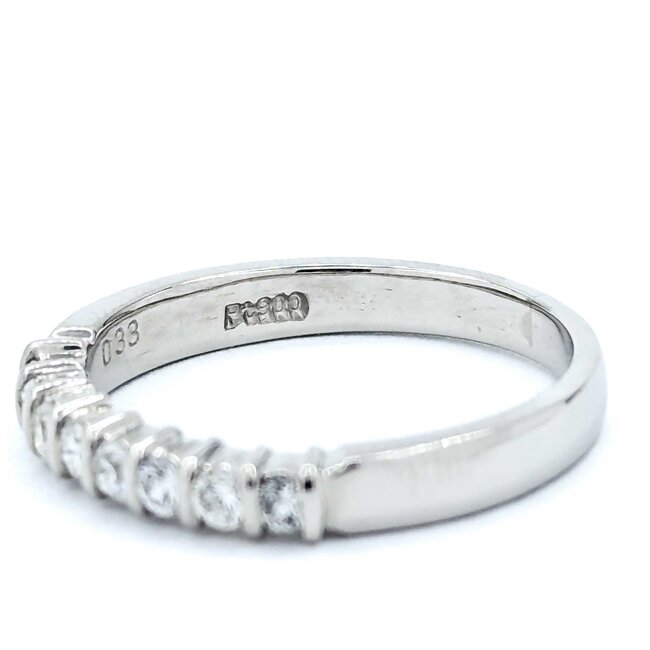 Ring Half Bezel 0.33ctw Round Diamonds 900pt 3mm sz5.75 3.96g 125030055