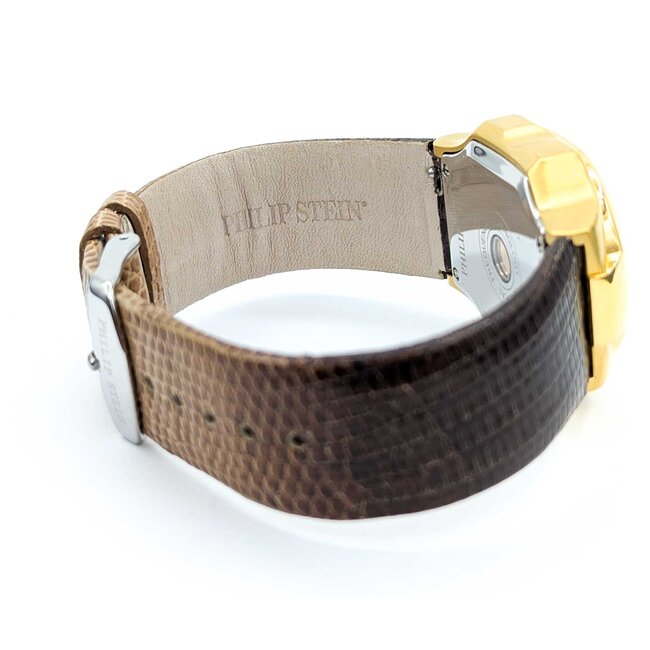 Watch Philip Stein Gold Tone 32mm Stainless Leather Strap Box and Papers 225016607