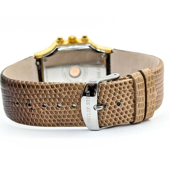 Watch Philip Stein Gold Tone 32mm Stainless Leather Strap Box and Papers 225016607