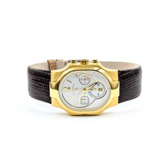 Watch Philip Stein Gold Tone 32mm Stainless Leather Strap Box and Papers 225016607