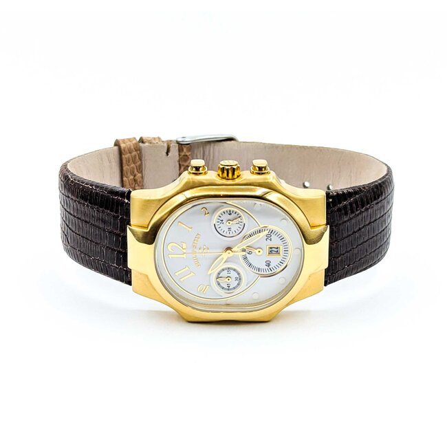Watch Philip Stein Gold Tone 32mm Stainless Leather Strap Box and Papers 225016607