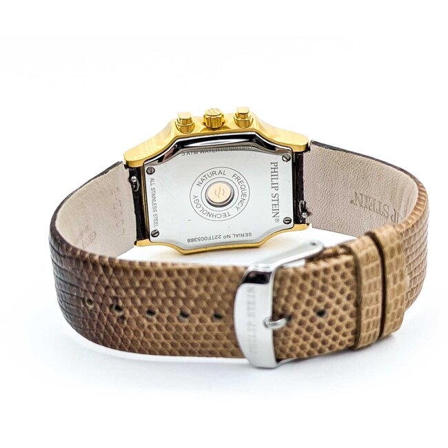 Watch Philip Stein Gold Tone 32mm Stainless Leather Strap Box and Papers 225016607