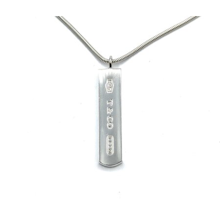 Pendant Tiffany & Co. Bar Drop Sterling Silver 1.4x.35" 17.5" 14.42g 125040015