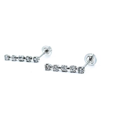 Earrings Dangle .33ctw Round Diamonds 900pt .7x.07" 1.76g 125030109