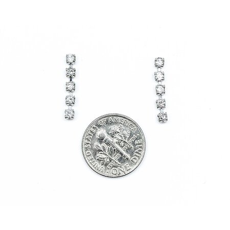 Earrings Dangle .33ctw Round Diamonds 900pt .7x.07" 1.76g 125030109