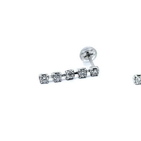 Earrings Dangle .33ctw Round Diamonds 900pt .7x.07" 1.76g 125030109