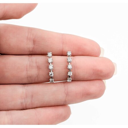 Earrings Dangle .33ctw Round Diamonds 900pt .7x.07" 1.76g 125030109