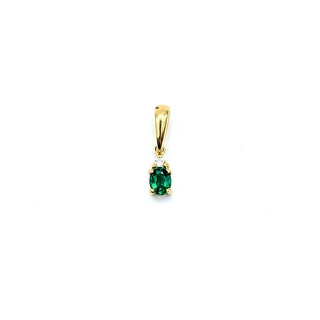 Emerald Pendant .02ct Round Diamond .30ct Emerald 18ky 1.27g 225030112