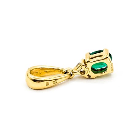 Emerald Pendant .02ct Round Diamond .30ct Emerald 18ky 1.27g 225030112