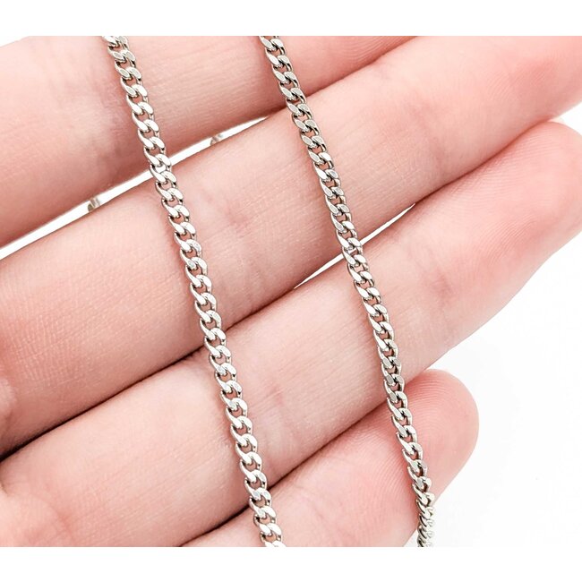Necklace Curb Link 2.25mm 850pt 16" 10.025g 125030020