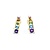 Earrings Omega Back Multi Gemstone 14ky 17x5.5mm 3.27g 225040039