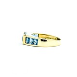  Ring 3.5ctw London Blue Topaz 18ky 6mm Sz7.5 5.2g 125040029