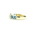 Ring 3.5ctw London Blue Topaz 18ky 6mm Sz7.5 5.2g 125040029