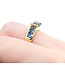 Ring 3.5ctw London Blue Topaz 18ky 6mm Sz7.5 5.2g 125040029