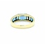 Ring 3.5ctw London Blue Topaz 18ky 6mm Sz7.5 5.2g 125040029