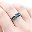 Ring 3.5ctw London Blue Topaz 18ky 6mm Sz7.5 5.2g 125040029