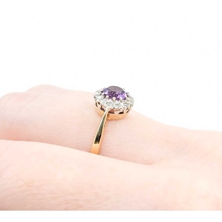 Ring .10ctw Round Diamonds .60ct Purple Amethyst 9ky 7.5 2g 125040026