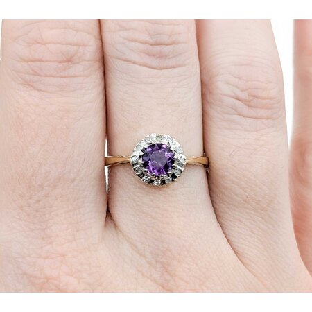 Ring .10ctw Round Diamonds .60ct Purple Amethyst 9ky 7.5 2g 125040026