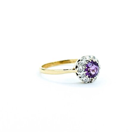 Ring .10ctw Round Diamonds .60ct Purple Amethyst 9ky 7.5 2g 125040026