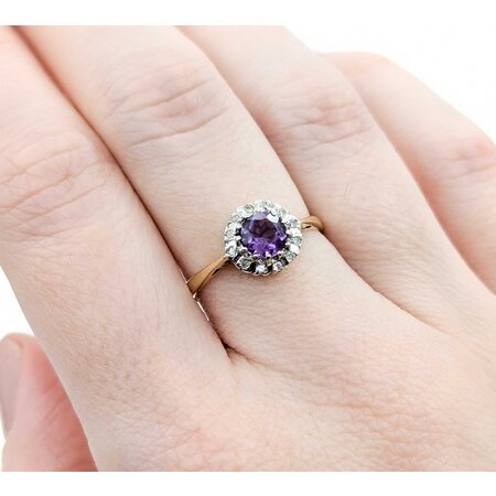 Ring .10ctw Round Diamonds .60ct Purple Amethyst 9ky 7.5 2g 125040026